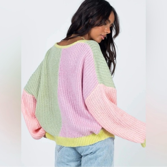 Princess Polly Naomi 90’s Cardigan Sweater | Size M/L | Multi Colored Oversized - Picture 6 of 10